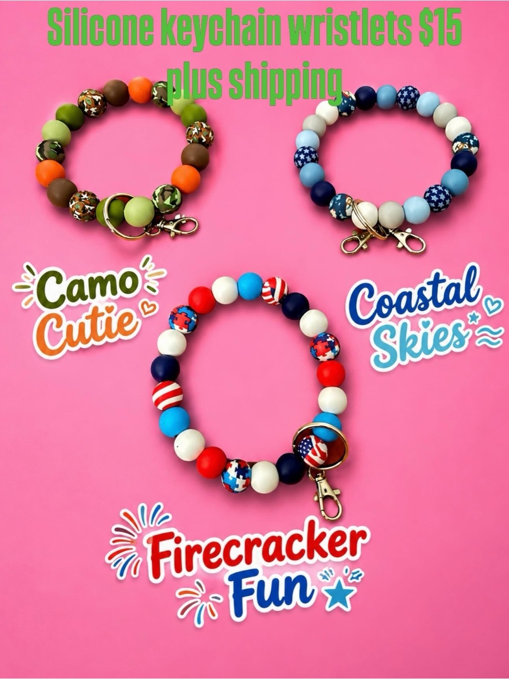 Multiple styles to choose from/silicone keychain wristlets